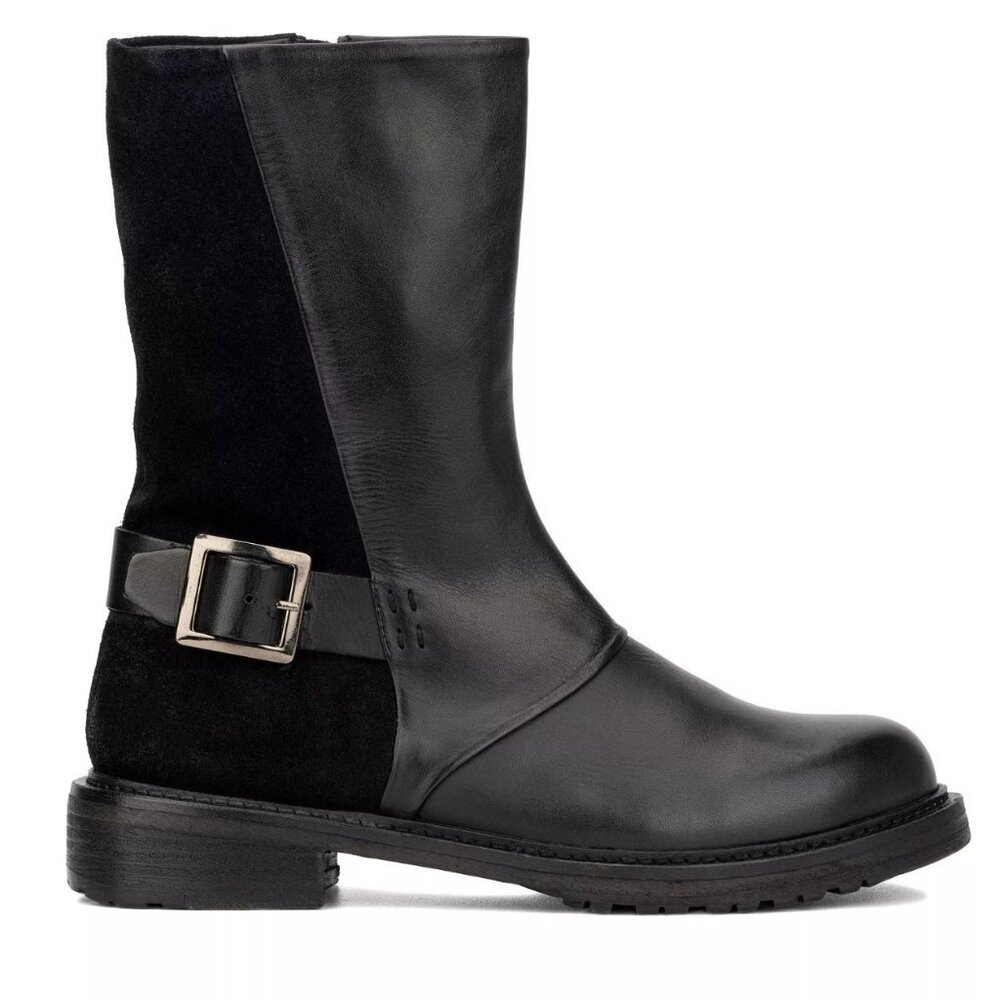 Vintage Foundry Co Women's Camila Boot Size 7 Black Leather Suede